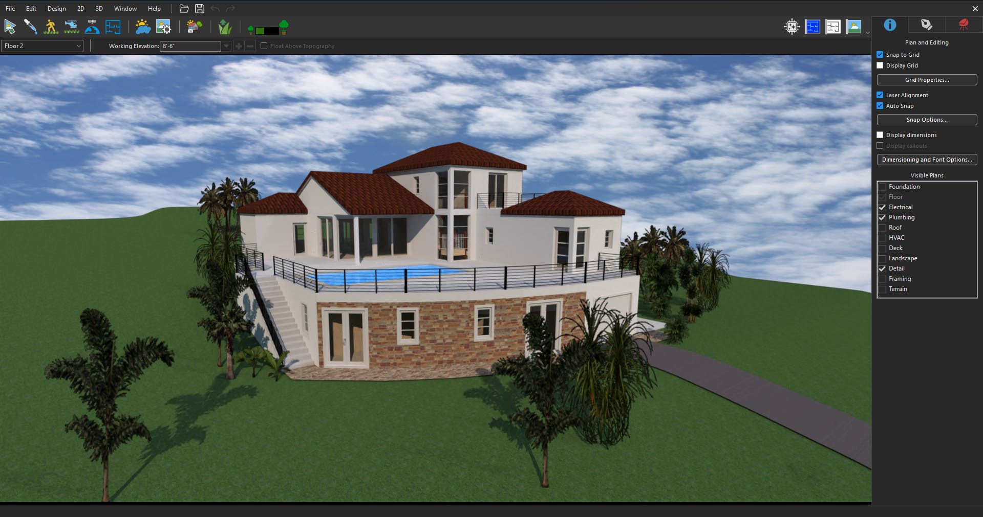 LuxCore rendering menu in TurboCAD/Home Design software