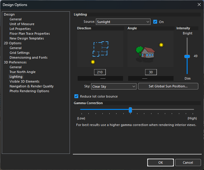 LuxCore rendering menu in TurboCAD/Home Design software