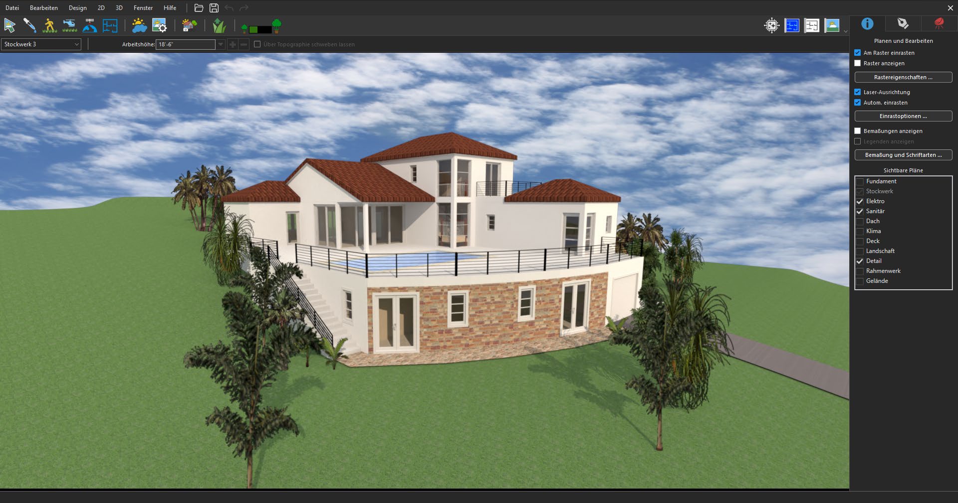 LuxCore-Rendering-Menü in der Home-Design-Software