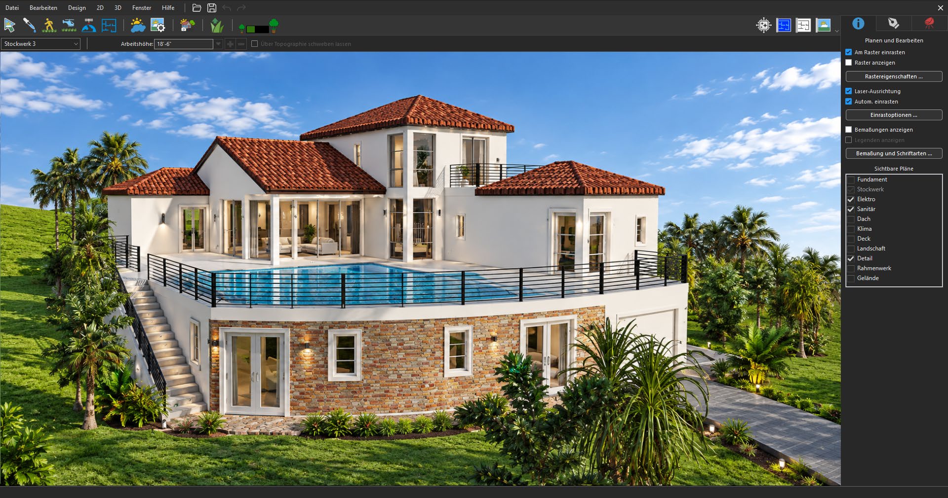 LuxCore-Rendering-Menü in der Home-Design-Software